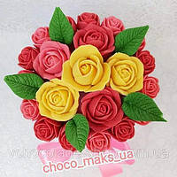 Шоколадный подарочный набор букет Подарок женщине девушке на день рождения Цветы розы фигурки из шоколада