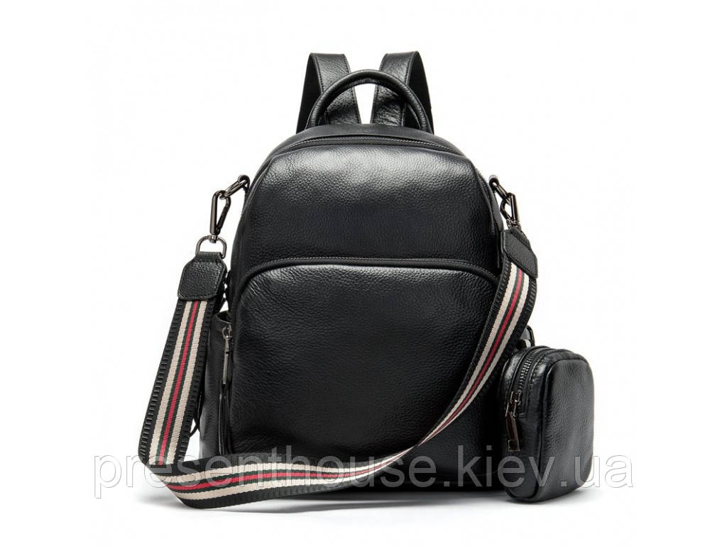 Рюкзак шкіряний жіночий флотар Vintage 14865 Чорний, фото 1