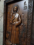 Ікона різблена Свята Ксенія  з буку, фото 4