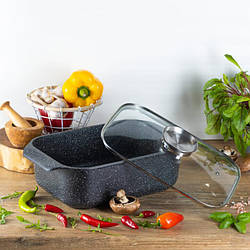 Гусятниця з литого алюмінію з мармуровим покриттям і жаровнею 6,5 л Edenberg EB-4608 Гусятниця гриль