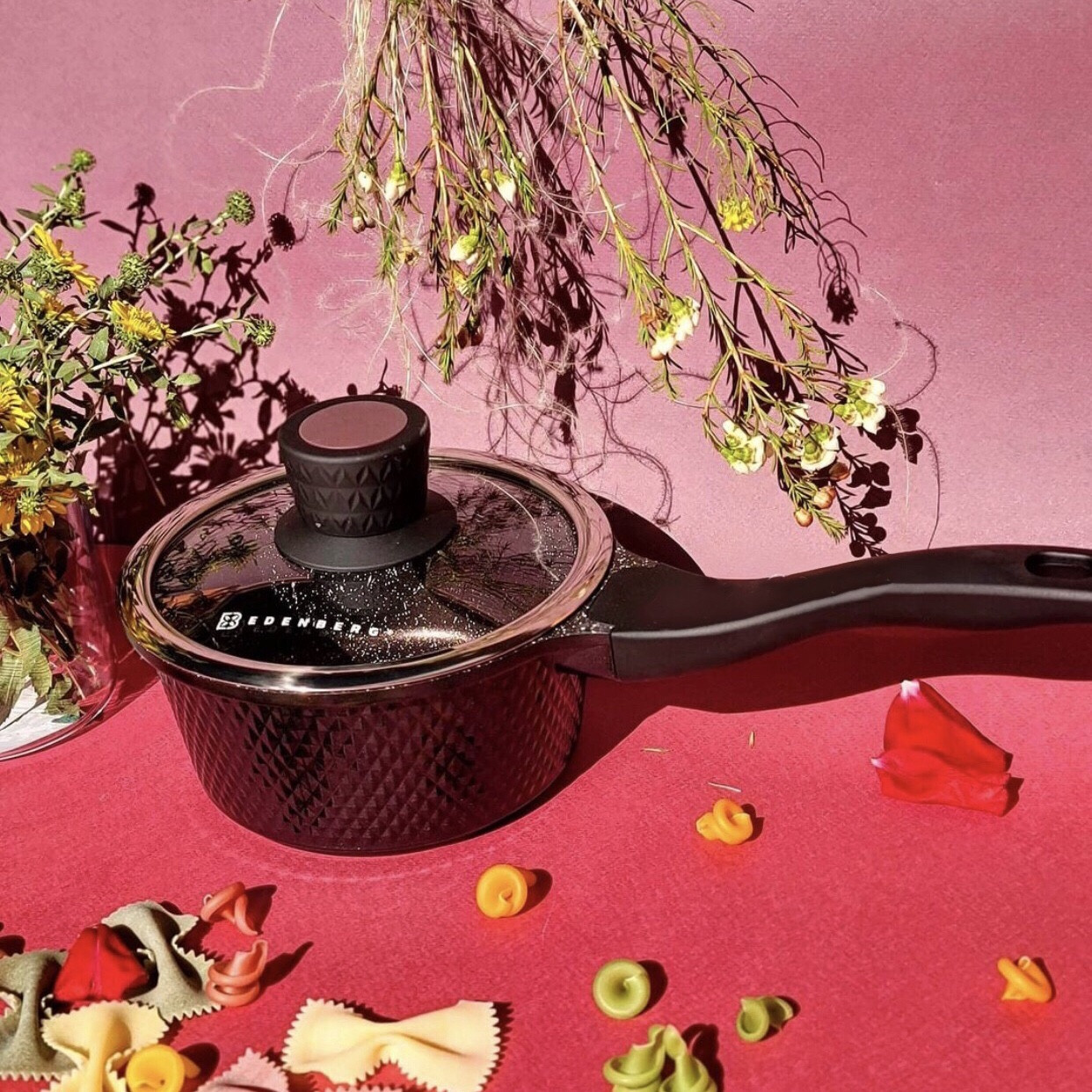 Ківш із антипригарним покриттям мармуровим 1.5 л Edenberg EB-16991 з індукційним дном, фото 1