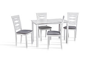 Комплект обідній Мікс меблі Бруклін стіл зі стільцями Білий