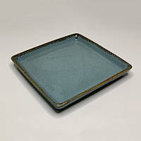 Тарелка мелкая квадратная 16 см, Синяя (Pro Ceramics) Теппан, Лофт