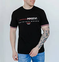 Футболка чоловіча з принтом Hector, бавовна чорна розмір М