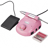 Профессиональный фрезер для маникюра и педикюра 603 на 65 Вт - 45000 об./мин. (с ручкой и педалью) Розовый