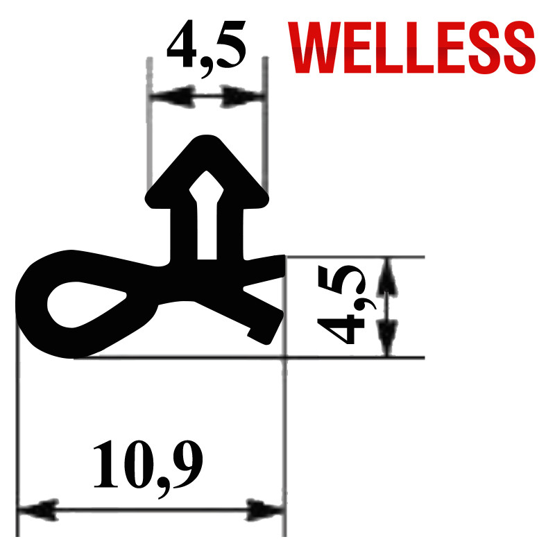Ущільнювач WELLESS 301-01 ТПЕ чорний (350 м)
