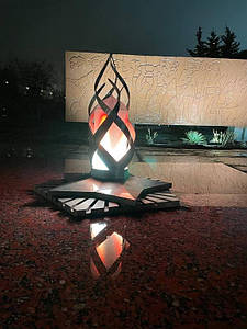 Освещение монумента и стеллы, имитация ВЕЧНОГО ОГНЯ, г.Бердянск