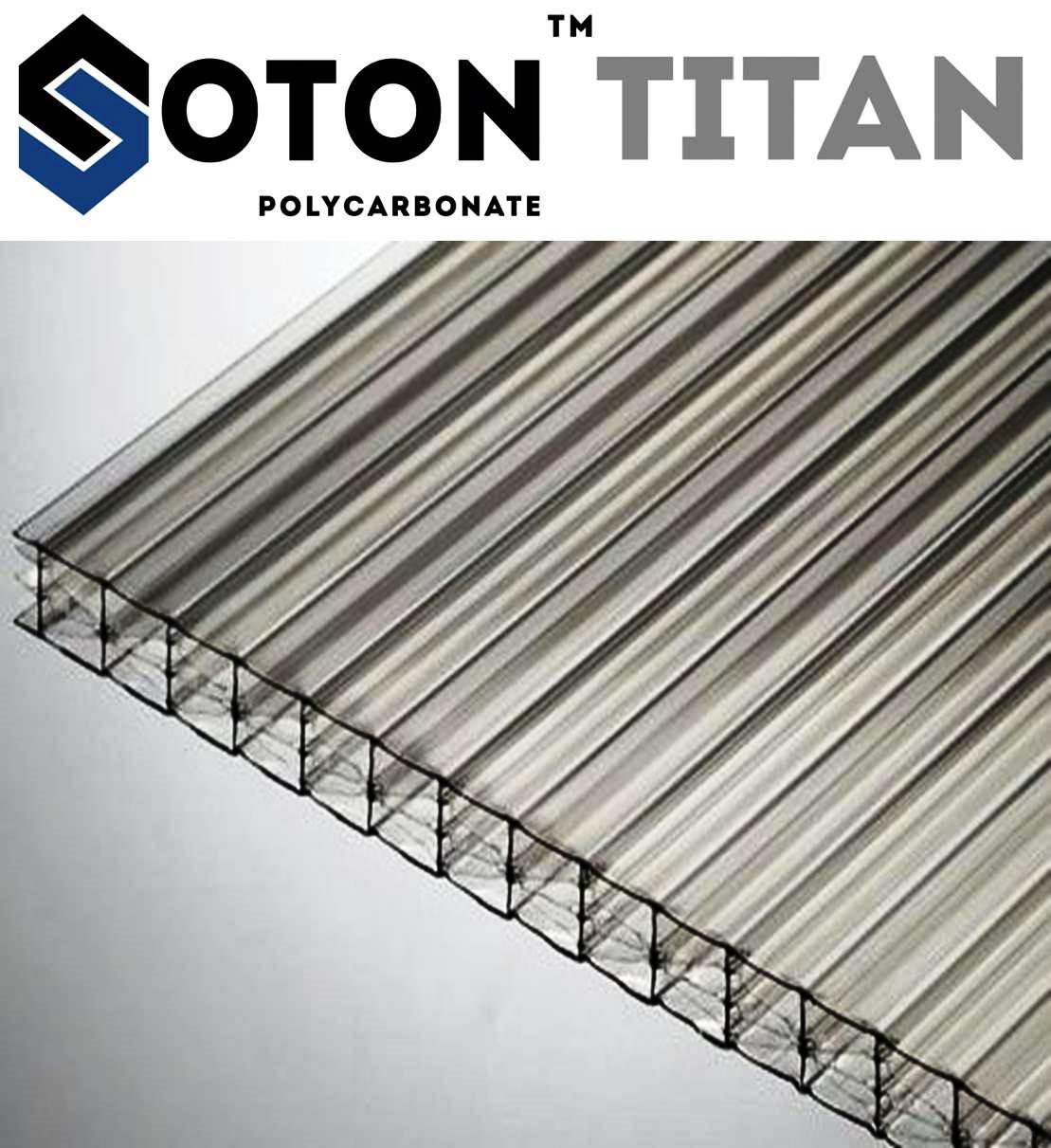 Полікарбонат стільниковий SOTON TITAN (посилена структура)  8мм 8х2100х6000 мм прозорий, фото 1
