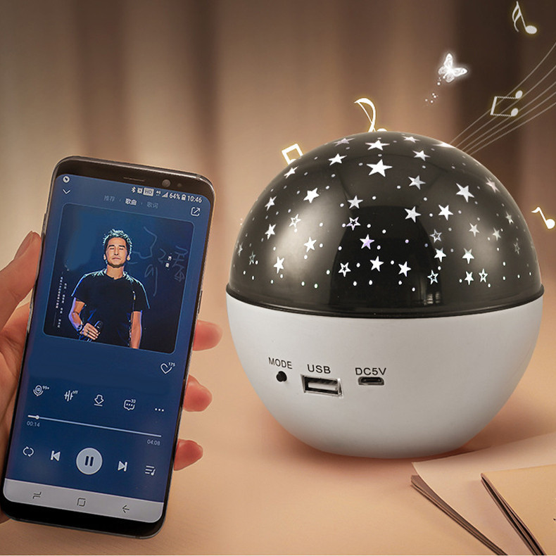 Диско куля музичний проєктор зоряного неба нічник із колонкою STAR BALL Bluetooth з MP3, USB