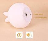 ОПТ Дитячий силіконовий нічник світильник Зайчик (зайчик) з рожевими вушками, фото 9