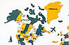 Карта світу на стіну з дерева зі столицями та країнами, фото 8