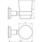 Стакан для зубних щіток PERFECT SANITARY APPLIANCES SP 8121 округлий скляний хром 000004570, фото 2