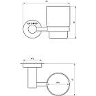 Стакан для зубних щіток підвісний GLOBUS LUX SS 8409 000018155 хром скло 103466, фото 2