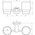 Стакан для зубних щіток підвісний GLOBUS LUX SS 8428 000018163 хром скло подвійний 103472, фото 2