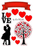 Вафельная картинка Любовь | Съедобные картинки День Влюбленных | Love is картинки разные Формат А4