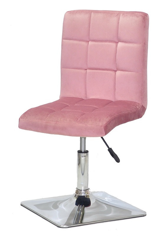 Стілець Augusto 4-CH-Base оксамит теракотовий B-1018 на хромованій квадратній опорі з регулюванням висоти, фото 1