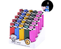 Запальничка кремнієва пластикова в металевому корпусі ANTCORPS (Обічне полум'я)