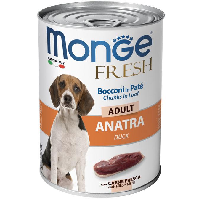 Monge Dog Fresh вологий корм для собак усіх порід, паштет качка, 400 гр 24 ШТ