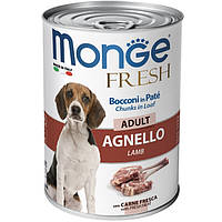 Monge Dog Fresh влажный корм для собак всех пород, паштет ягненок, 0.4КГх24ШТ