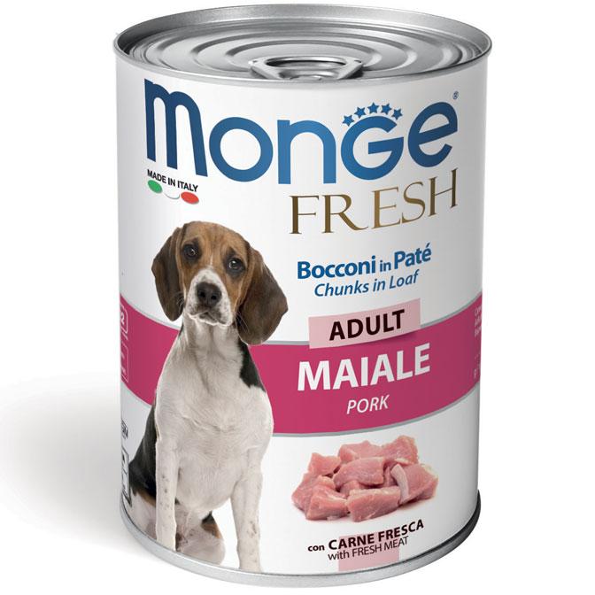 Monge Dog Fresh вологий корм для собак усіх порід, паштет свинина, 0.4КГх24ШТ