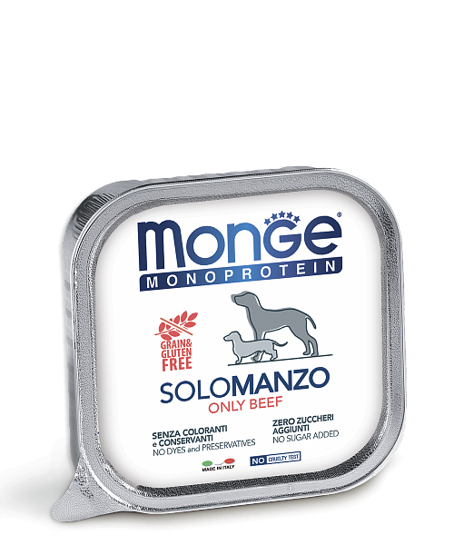 Monge Dog Solo вологий корм для собак, паштет 100% яловичина, 150 гр 24 шт