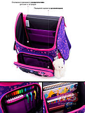 Ранець каркасний розкладний шкільний ортопедичний для дівчинки Winner One Кішечки 2070, фото 3