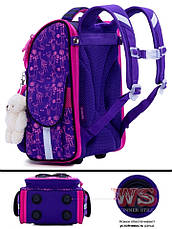 Ранець каркасний розкладний шкільний ортопедичний для дівчинки Winner One Кішечки 2070, фото 4