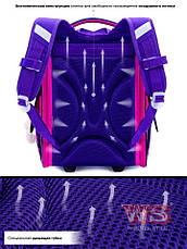 Ранець каркасний розкладний шкільний ортопедичний для дівчинки Winner One Кішечки 2070, фото 5