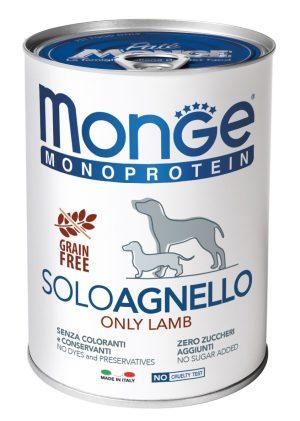 Monge Dog Solo вологий корм для собак, паштет 100% ягня, 400 гр