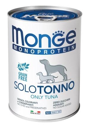 Monge Dog Solo вологий корм для собак, паштет 100% тунець, 400 гр 24 шт