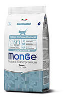 Monge Cat Monoprotein Kitten сухой корм для котят 1-12 месяцев, беременных/кормящих кошек с форелью 0,4КГ