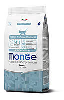 Monge Cat Monoprotein Kitten сухой корм для котят 1-12 месяцев, беременных/кормящих кошек с форелью 1.5КГ