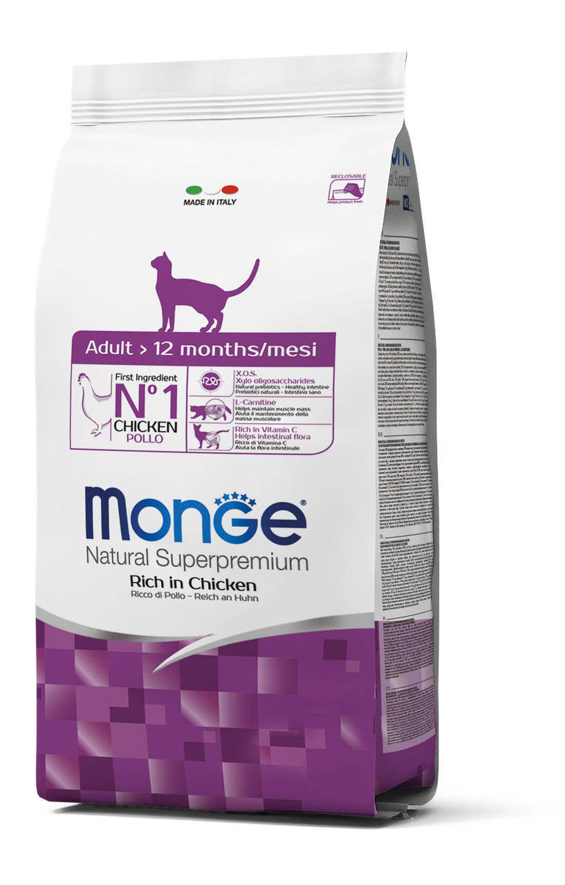 Monge Cat Adult сухий корм для дорослої кішки 1-7 років, з куркою 0,4КГ