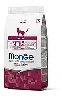 Monge Cat Indoor сухой корм для домашних кошек, профилактика ожирения, курица 0,4КГ