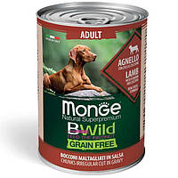 Monge Dog BWILD GR.FREE All breeds Adult вологий корм для собак усіх порід, ягня, ягня, гарбуз, цукіні 400 гр 24 шт