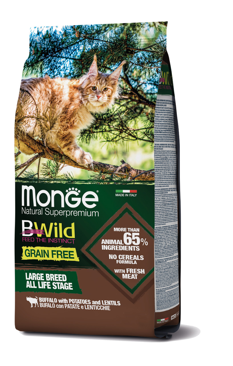 Monge Cat Bwild Gr.free Large Breed сухий корм для котів великих порід з 2-х місяців буйвол 1.5КГ