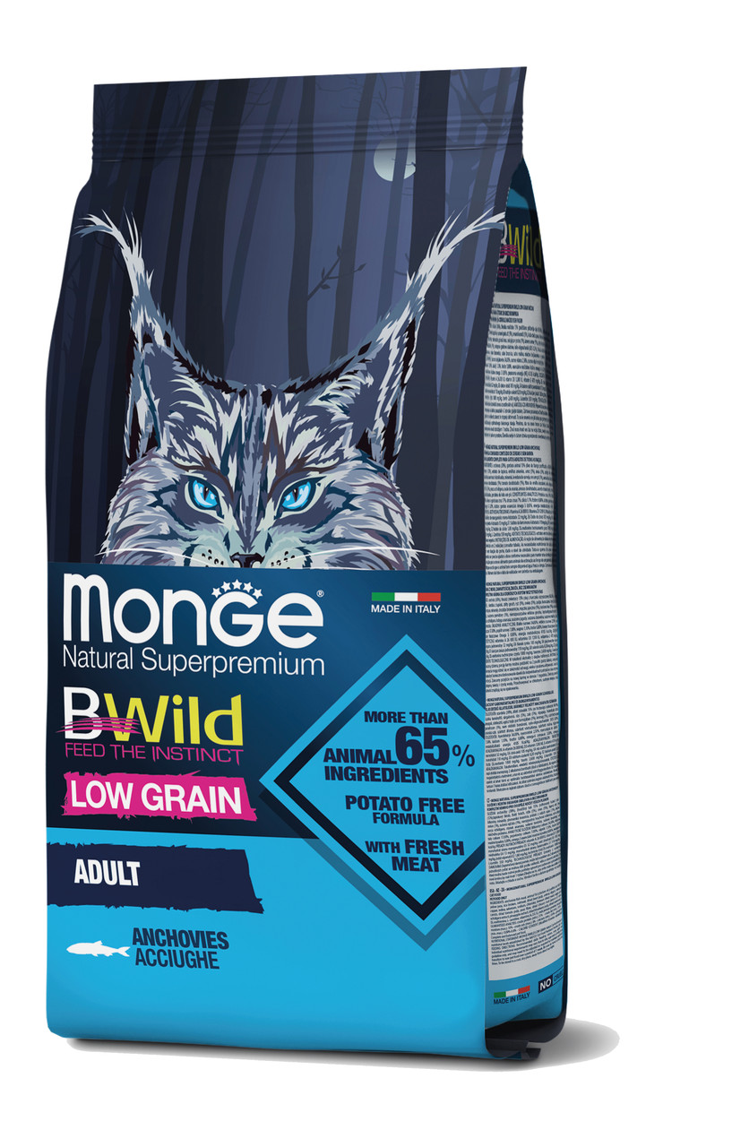 Monge Cat Bwild Low Graine Adult сухий корм для дорослої кішки анчоус 1.5КГ