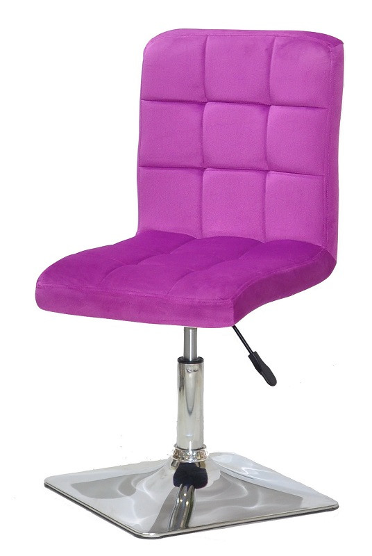 Стілець Augusto 4-CH-Base оксамит бузок B-1022 на хромованій квадратній опорі з регулюванням висоти, фото 1