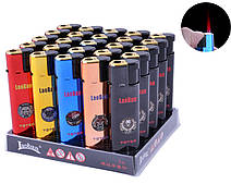 Запальничка пластикова в металевому корпусі LaoBan (турбо полум'я) (уп 50 шт.)