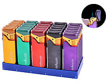 Запальничка пластикова в металевому корпусі JinboHong (гостре полум'я) (уп 50 шт.)