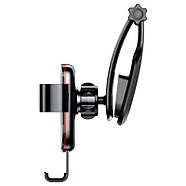Гравітаційний автомобільний тримач для телефону Baseus Metal Age Gravity Car Mount Connecting Rod (чорний), фото 5