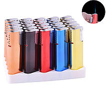 Запальничка пластикова в металевому корпусі (гостре полум'я) (паковання 50 шт.)