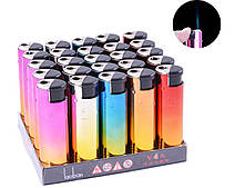 Запальничка пластикова в металевому корпусі Loban (турбо полум'я) (паковання 50 шт.)