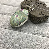 Кулон з натуральним каменем рубін в фуксите в сріблі кулон з рубіном фукситом Індія!, фото 2