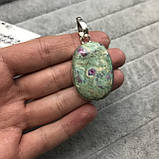 Кулон з натуральним каменем рубін в фуксите в сріблі кулон з рубіном фукситом Індія!, фото 3