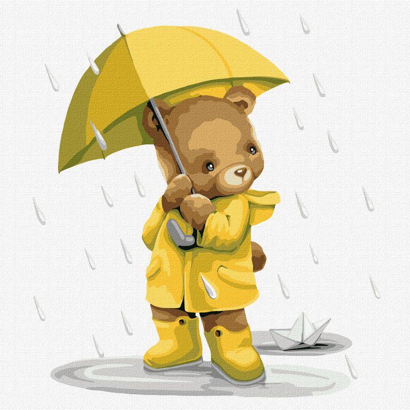 Картина за номерами для дітей 30х30 см. Ведмедик Улюблена весна. Ідейка. КНО2389, фото 1