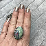 Рубин в фуксите кольцо с рубином в фуксите 17,5 размер природный рубин в серебре Индия, фото 3