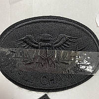 Термоаппликации на одежду вышитые черные эмблемы, высота 6-12 см №4 World champion
