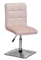 Стілець Augusto 4-CH-Base оксамит рожевий B-1021 на хромованій квадратній опорі з регулюванням висоти, фото 2