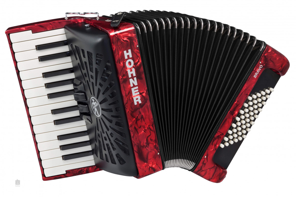 Акордеон + чохол Bravo II 48 Hohner(А-16532) Red